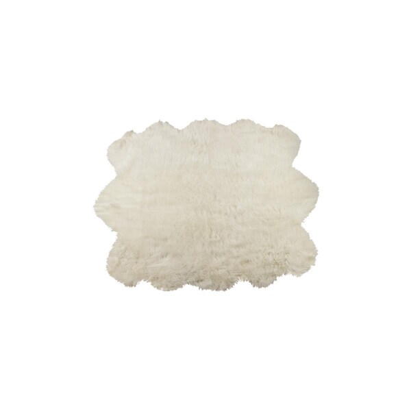 Palacedesigns 5 x 6 in. Sheepskin Rug - Off White PA3708467 - main